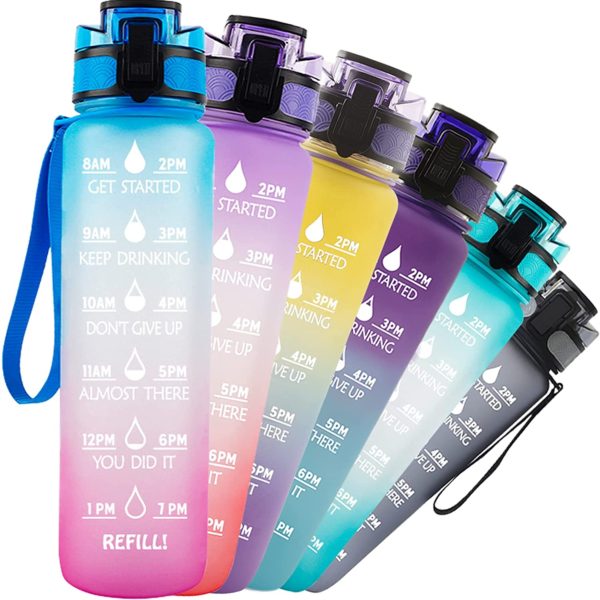Water Bottle 32oz, Motivational Sports Water Bottle