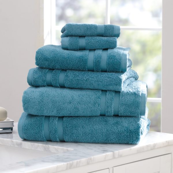 Performance Solid 6-Piece Bath Towel Set 400 GSM Thread count – Coolwater - Image 2